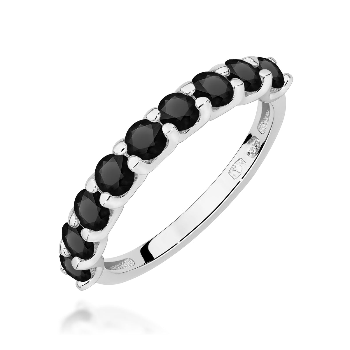 Inel Aur 14K cu Diamante Naturale Negre 1.08 ct