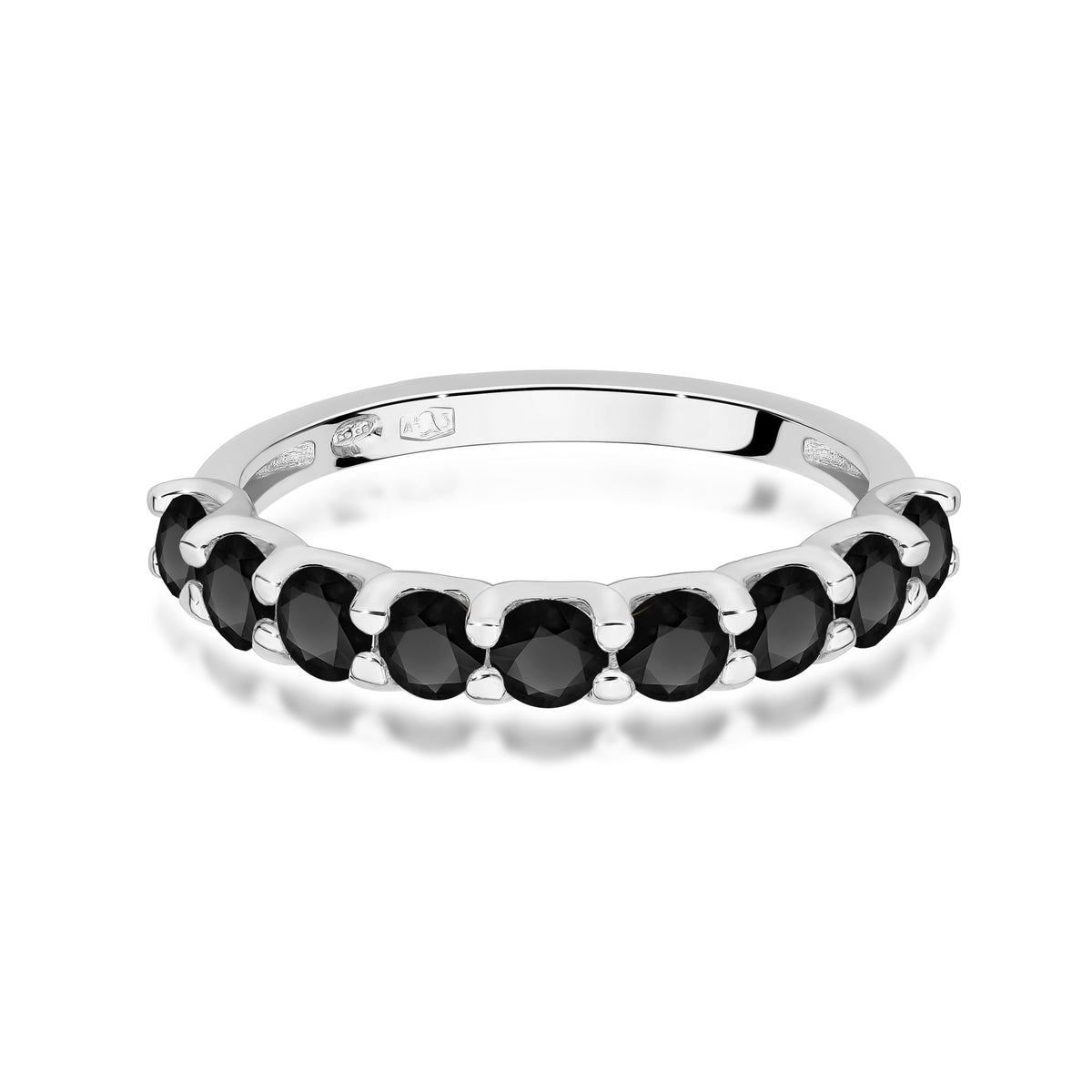 Inel Aur 14K cu Diamante Naturale Negre 1.08 ct