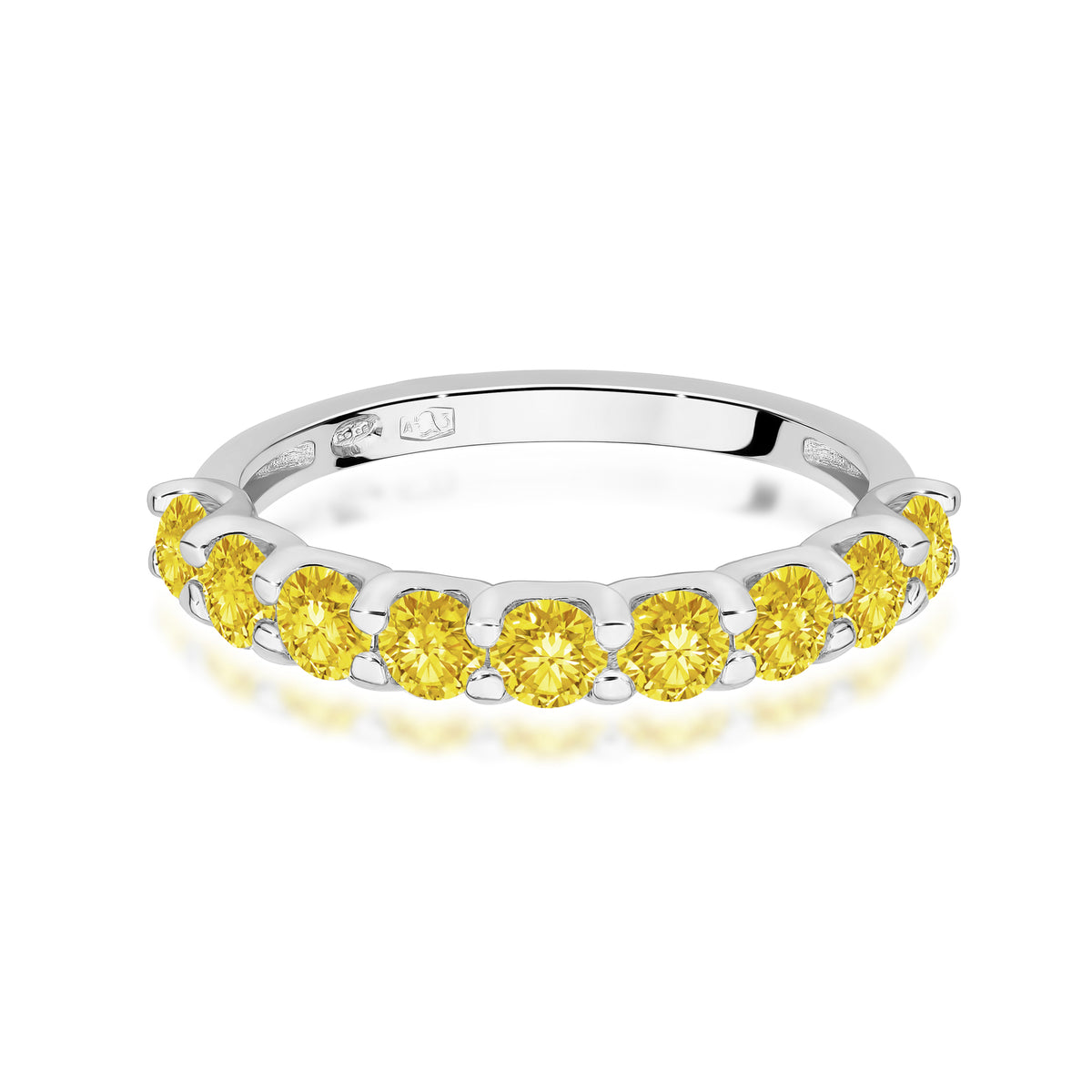 Inel Aur 9K cu Diamante Galbene de Laborator 0.90 ct