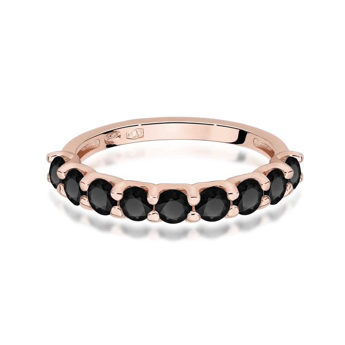 Inel Aur 14K cu Diamante Naturale Negre 1.08 ct
