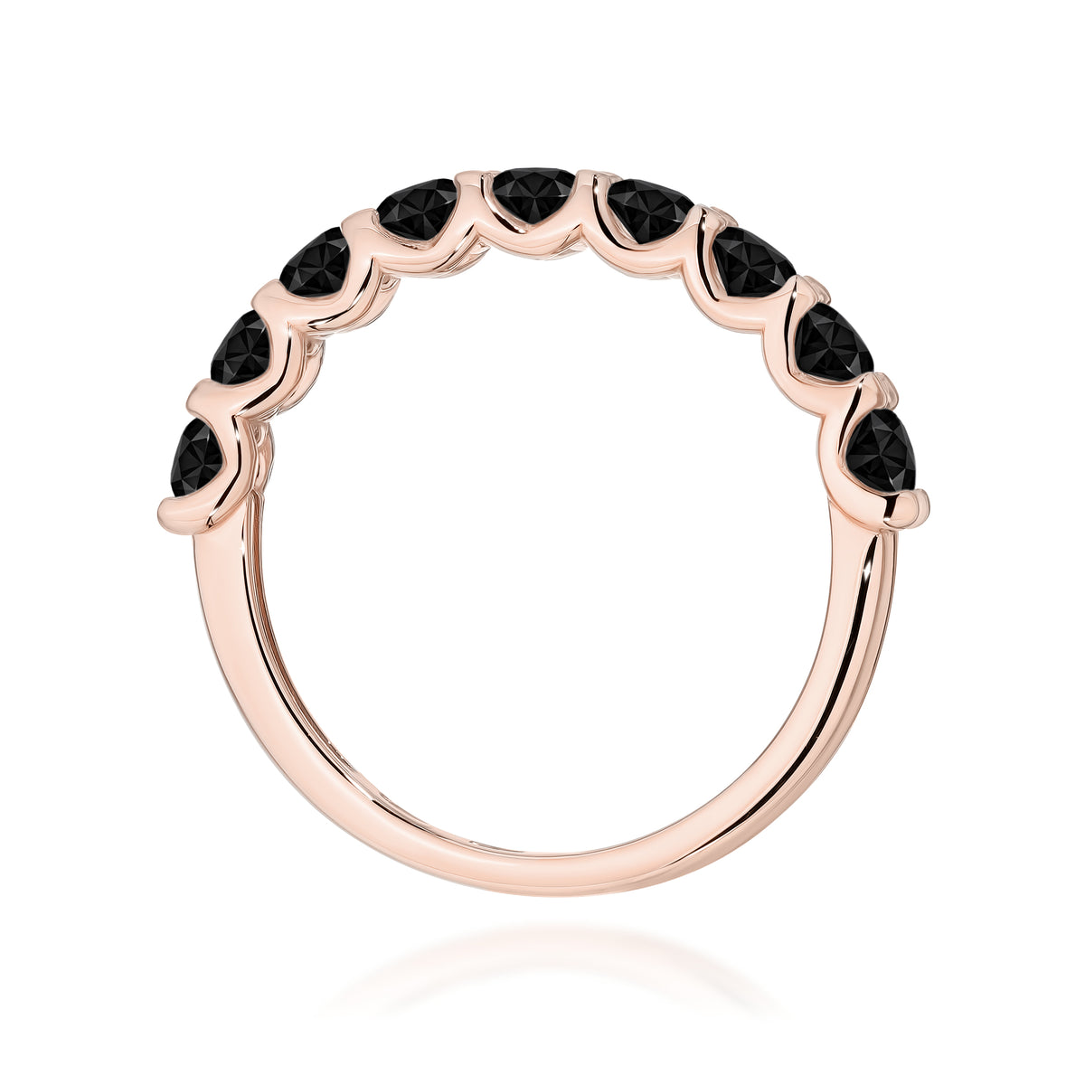 Inel Aur 14K cu Diamante Naturale Negre 1.08 ct