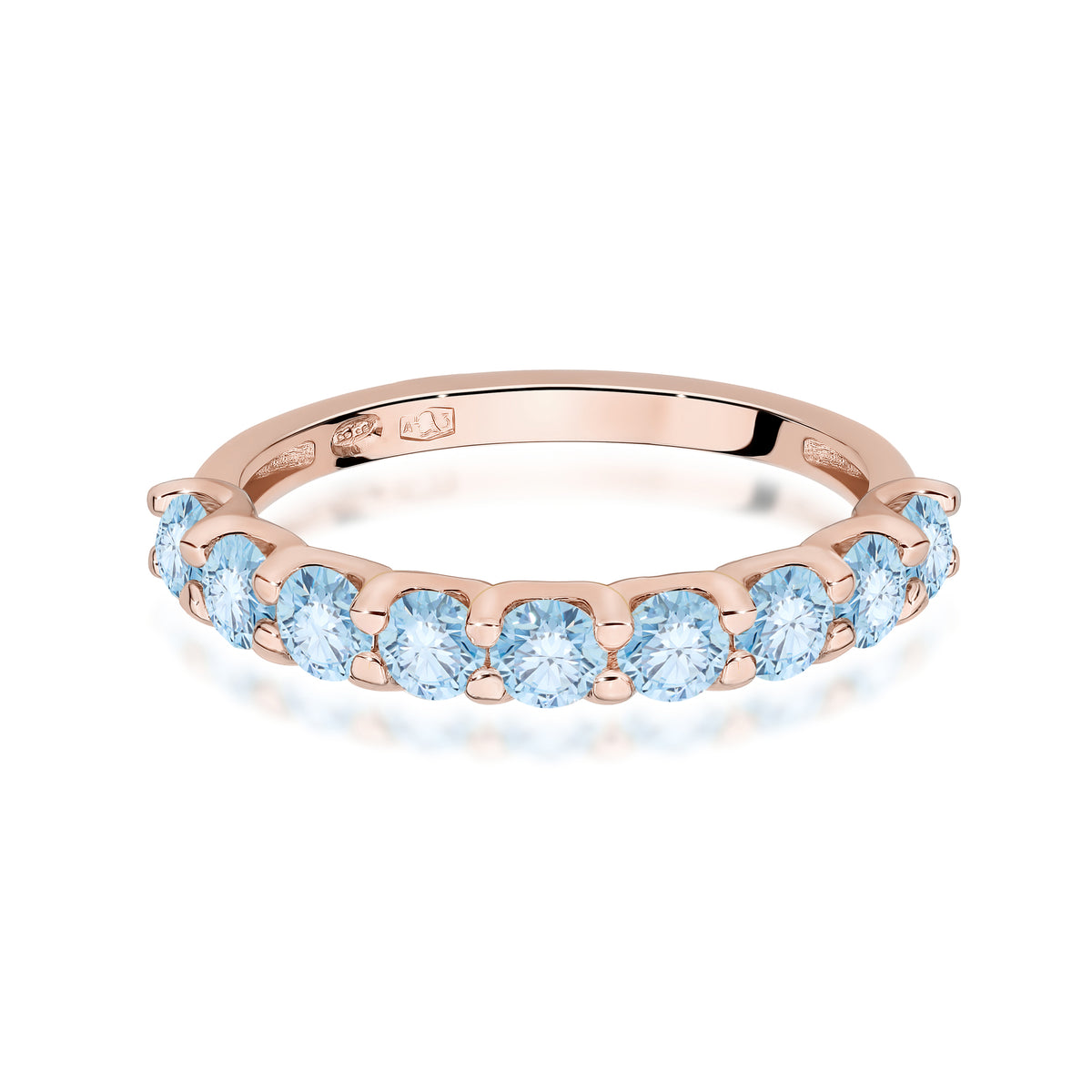 Inel Aur 14K cu Diamante Albastre de Laborator 0.90 ct