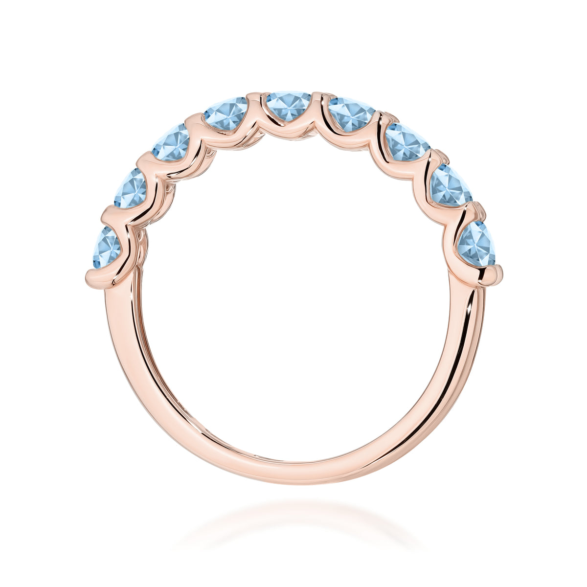 Inel Aur 14K cu Diamante Albastre de Laborator 0.90 ct