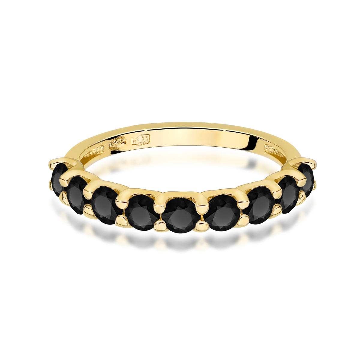 Inel Aur 14K cu Diamante Naturale Negre 1.08 ct
