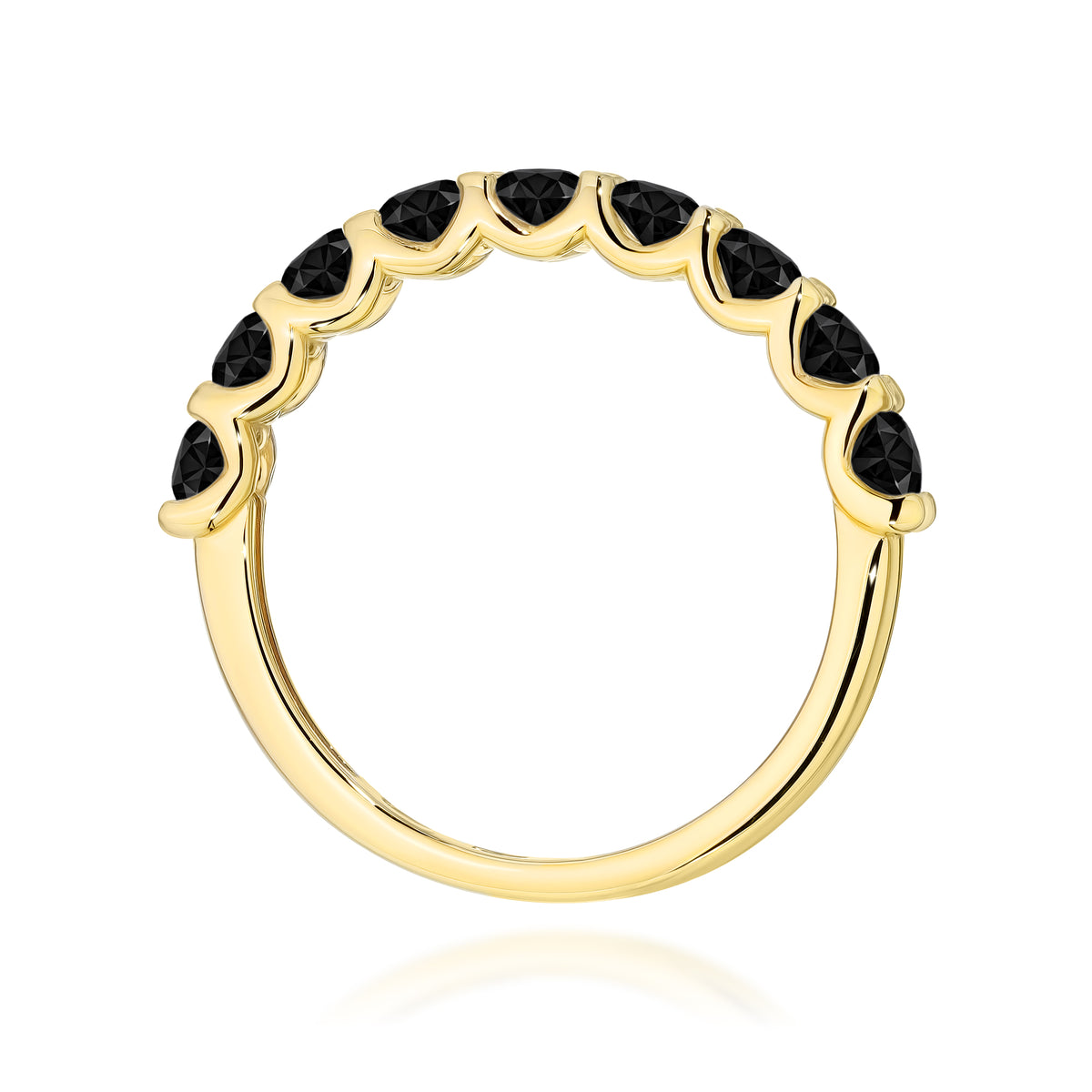 Inel Aur 14K cu Diamante Naturale Negre 1.08 ct
