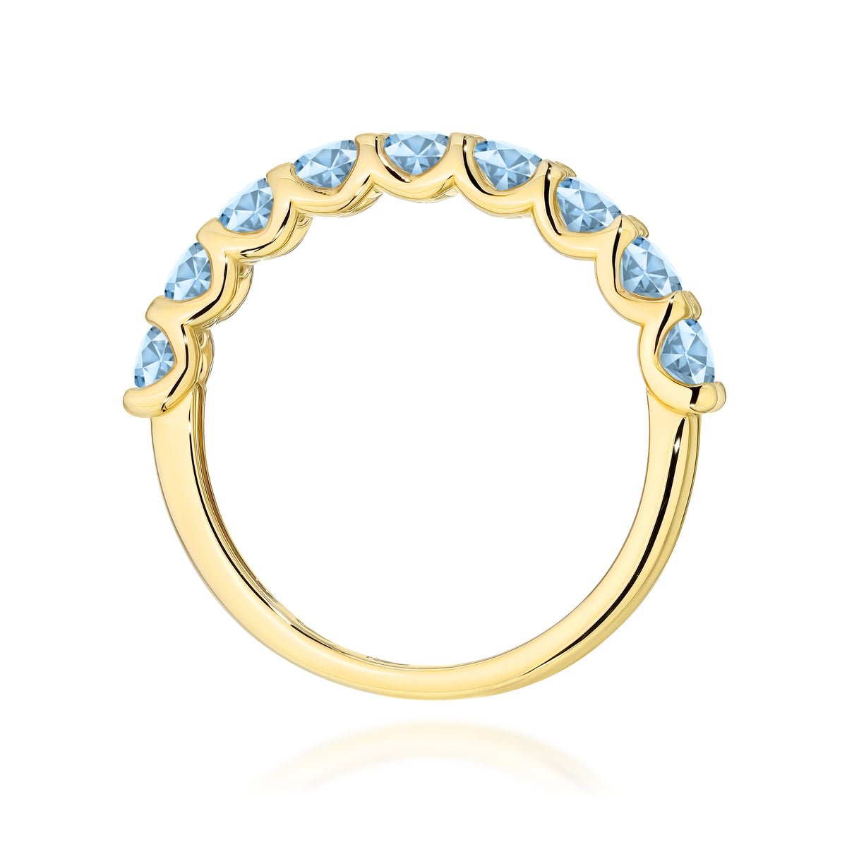 Inel Aur 14K cu Diamante Albastre de Laborator 0.90 ct