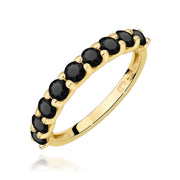Inel Aur 9K cu Diamante Naturale Negre 1.08 ct