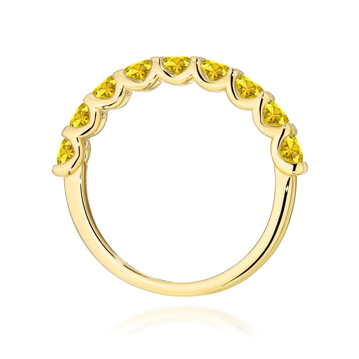 Inel Aur 9K cu Diamante Galbene de Laborator 0.90 ct