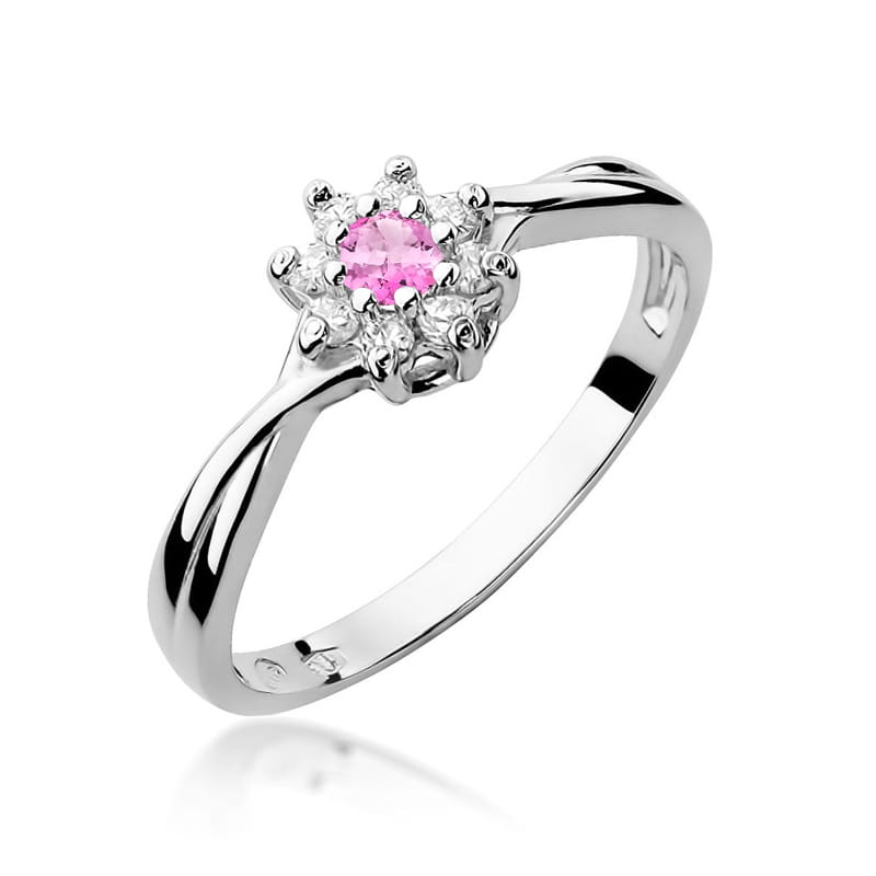 Inel Aur 14K W072 Topaz Roz 0.13ct