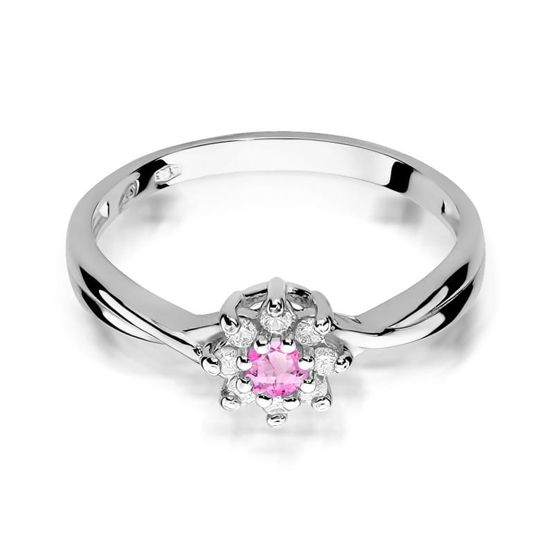 Inel Aur 14K W072 Topaz Roz 0.13ct