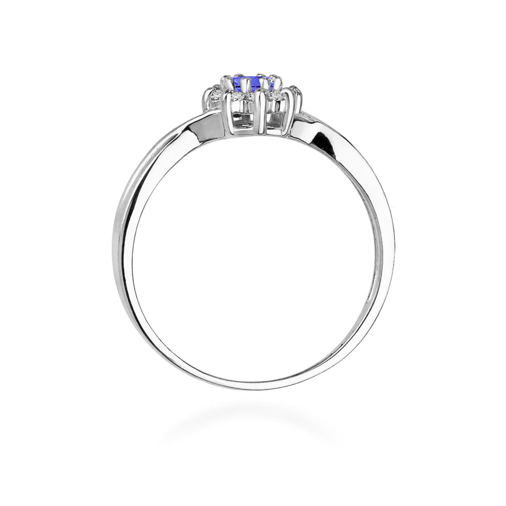 Inel Aur 14K cu Tanzanit 0.15 ct - Alb