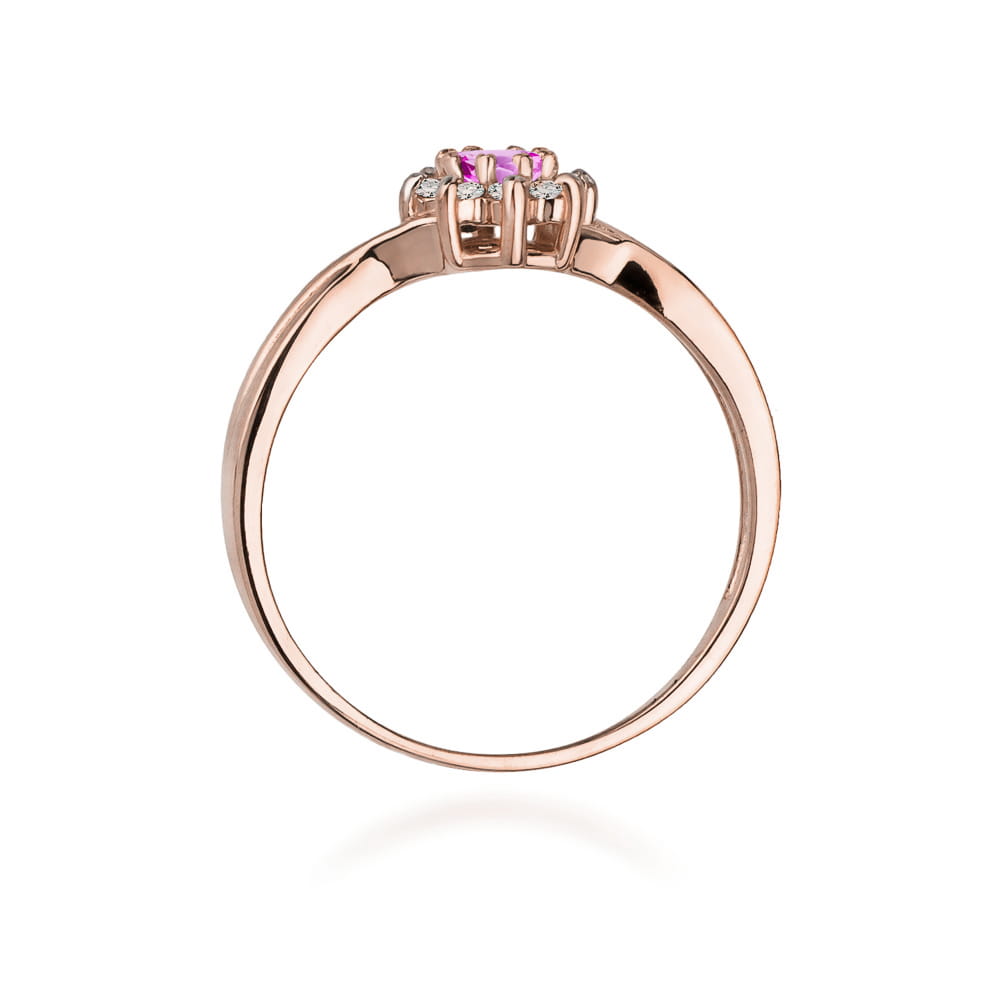 Inel Aur 14K W072 Topaz Roz 0.13ct