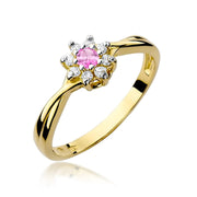 Inel Aur 14K W072 Topaz Roz 0.13ct