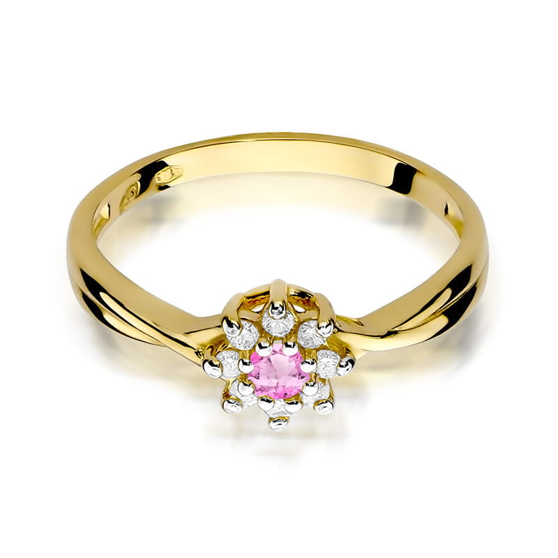 Inel Aur 14K W072 Topaz Roz 0.13ct