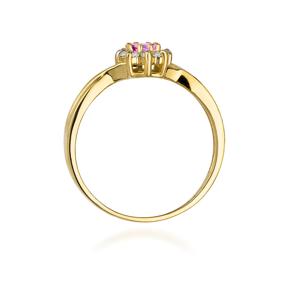 Inel Aur 14K W072 Topaz Roz 0.13ct