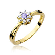 Inel Aur 14K cu Tanzanit 0.15 ct - Galben