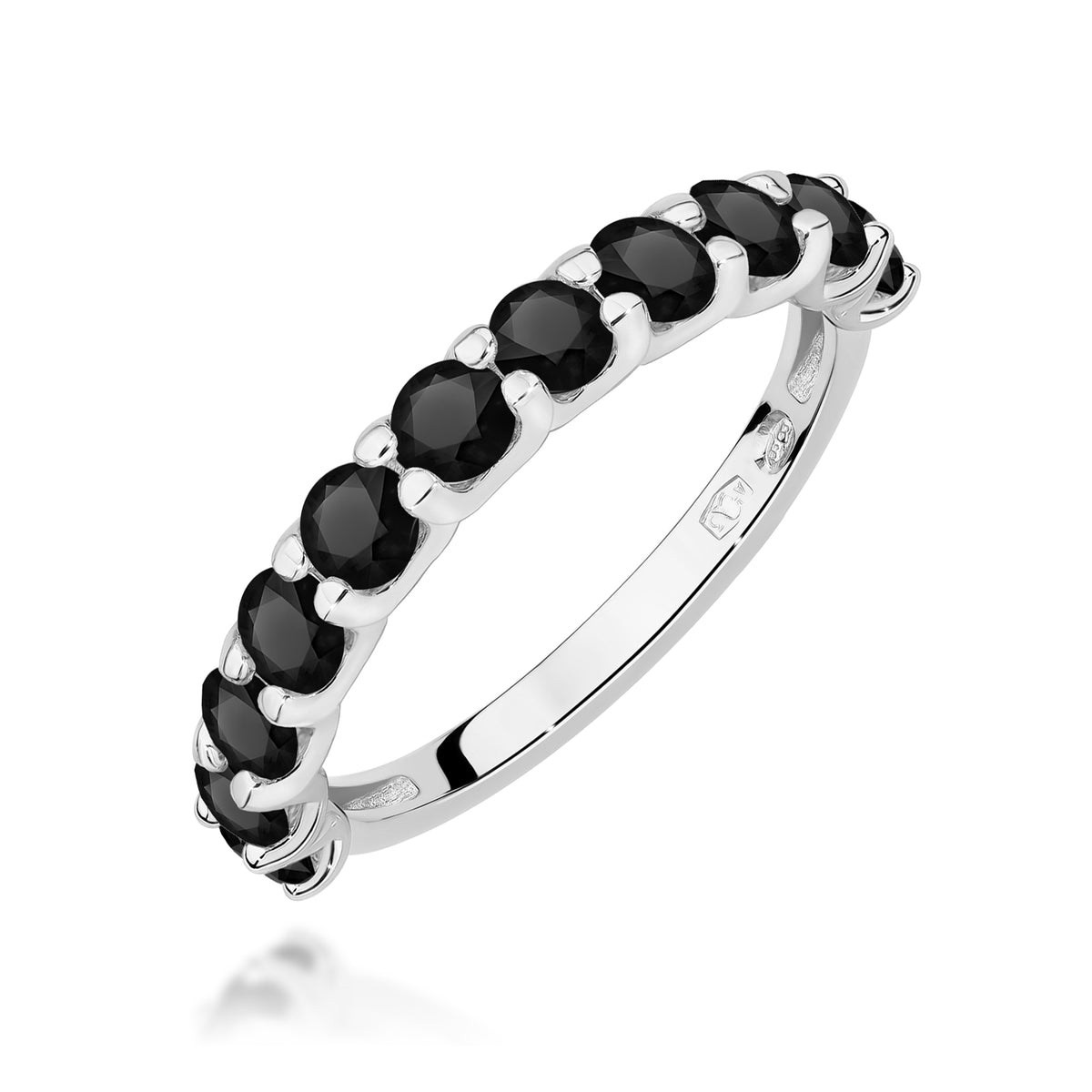 Inel Aur 14K cu Diamante Naturale Negre 1.32 ct