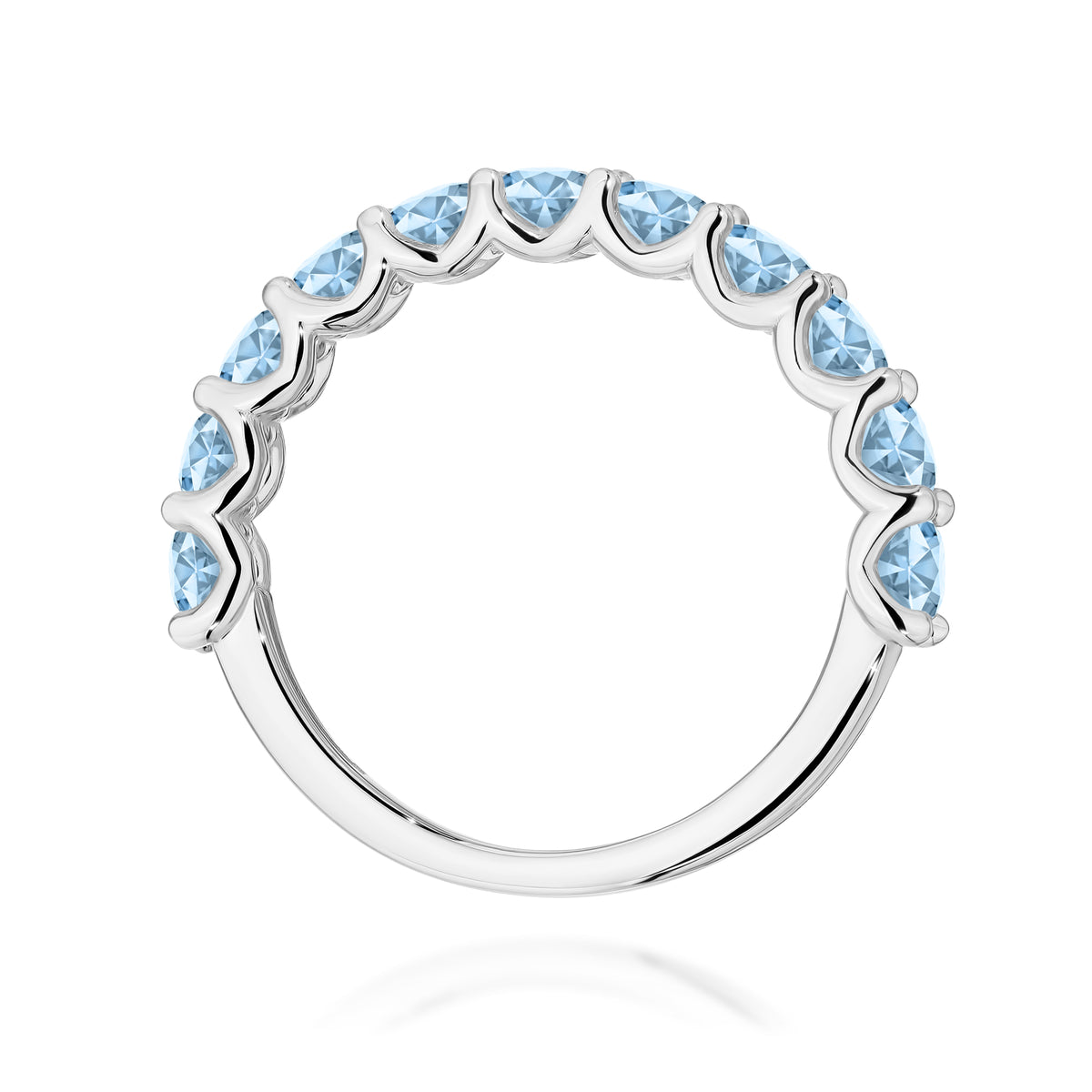 Inel Aur 14K cu Diamante Albastre de Laborator 1.10 ct