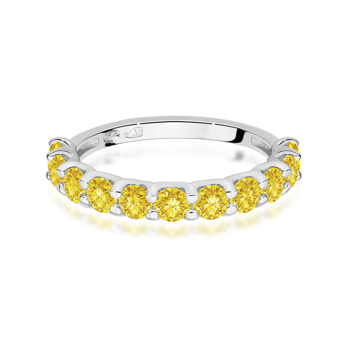 Inel Aur 14K cu Diamante Galbene de Laborator 1.10 ct