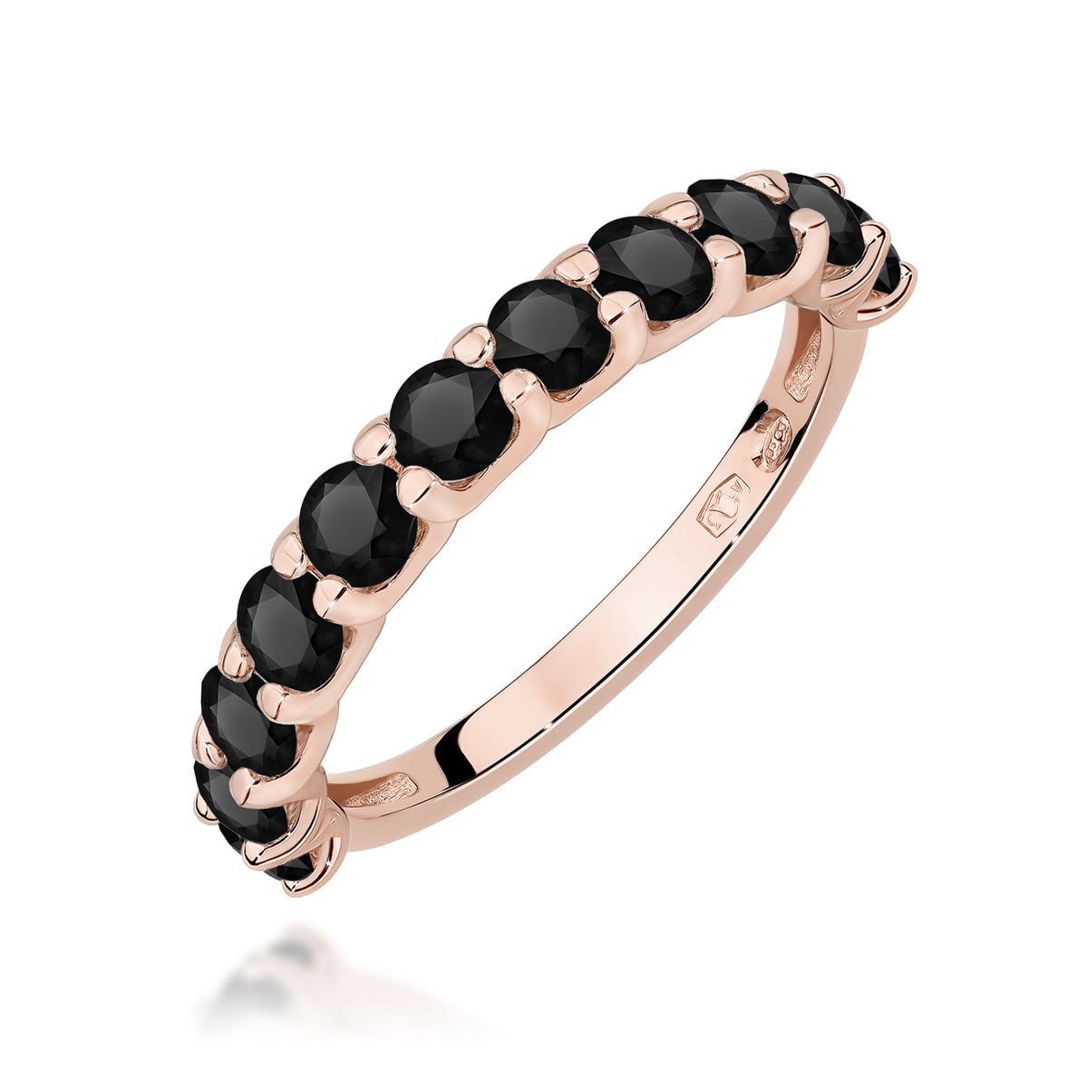 Inel Aur 14K cu Diamante Naturale Negre 1.32 ct