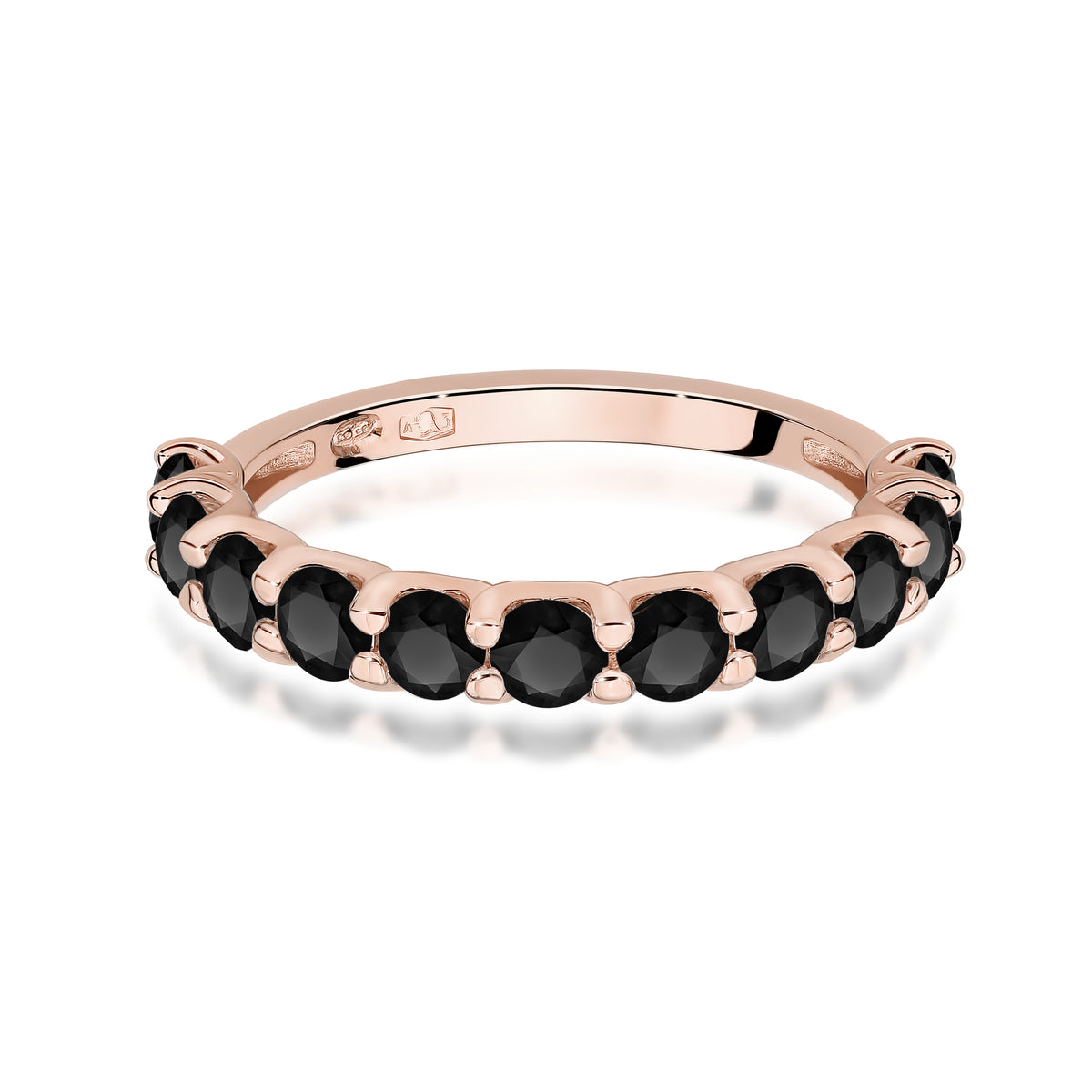 Inel Aur 14K cu Diamante Naturale Negre 1.32 ct