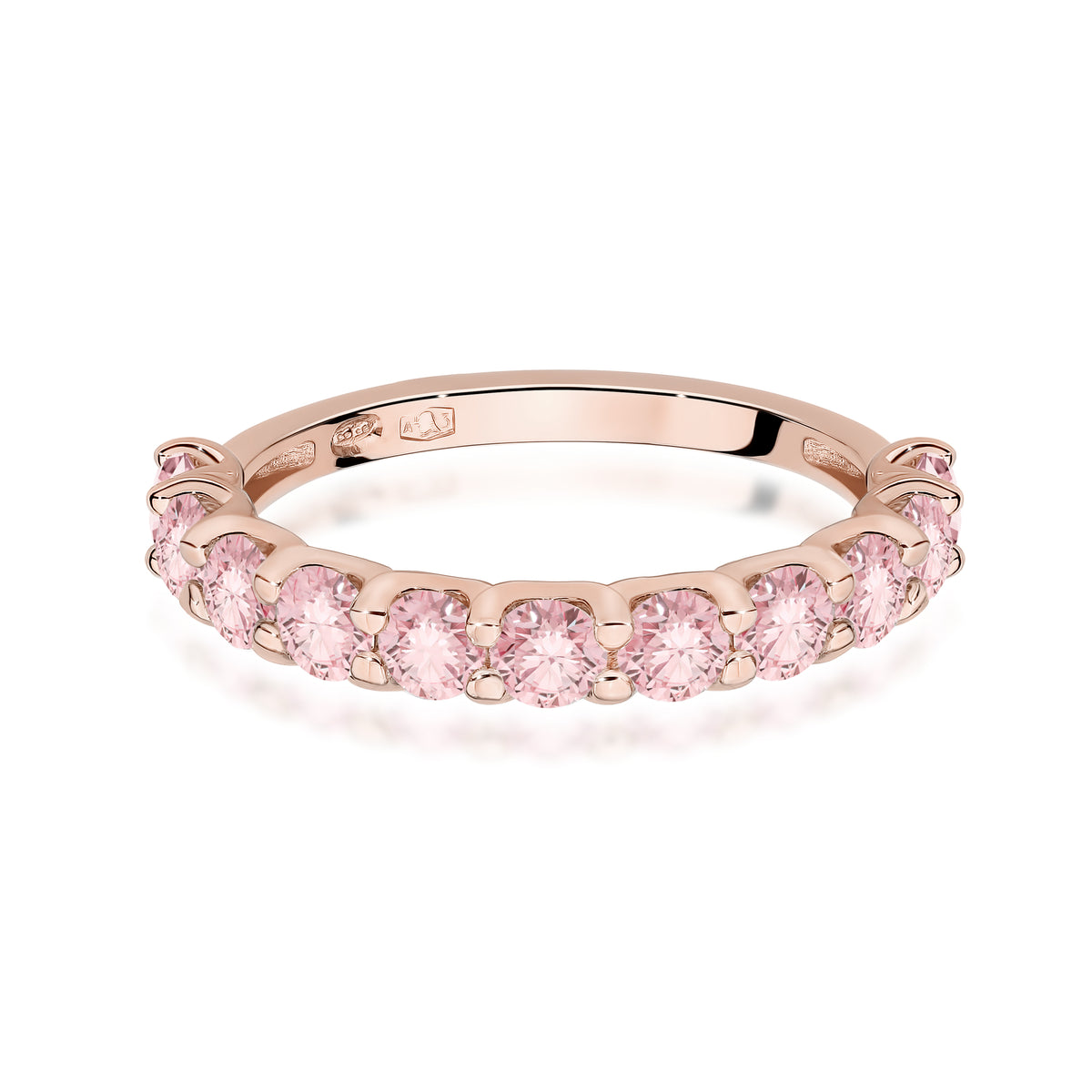 Inel Aur 14K cu Diamante Roz de Laborator 1.10 ct