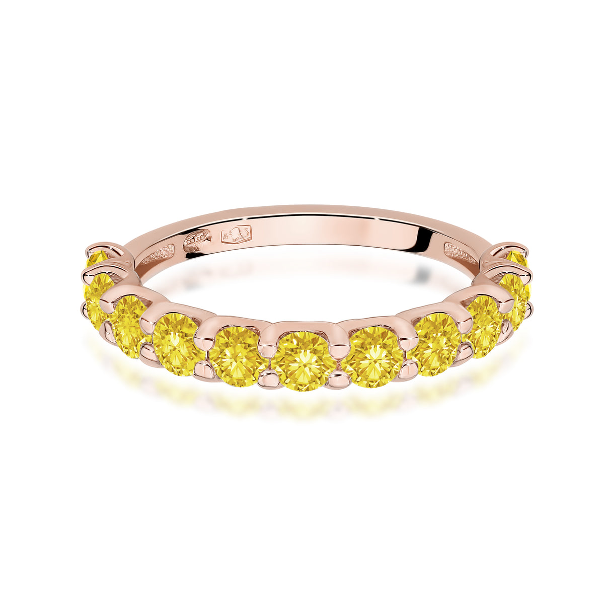 Inel Aur 14K cu Diamante Galbene de Laborator 1.10 ct