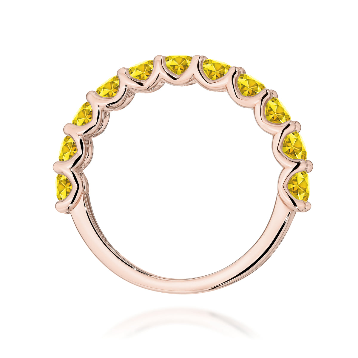 Inel Aur 14K cu Diamante Galbene de Laborator 1.10 ct