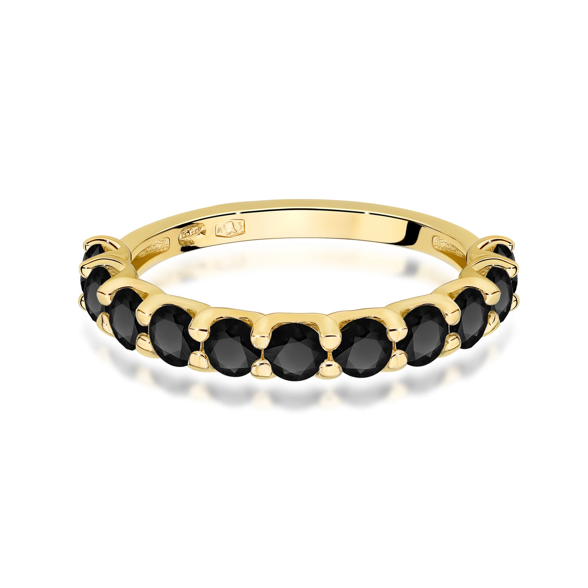 Inel Aur 14K cu Diamante Naturale Negre 1.32 ct