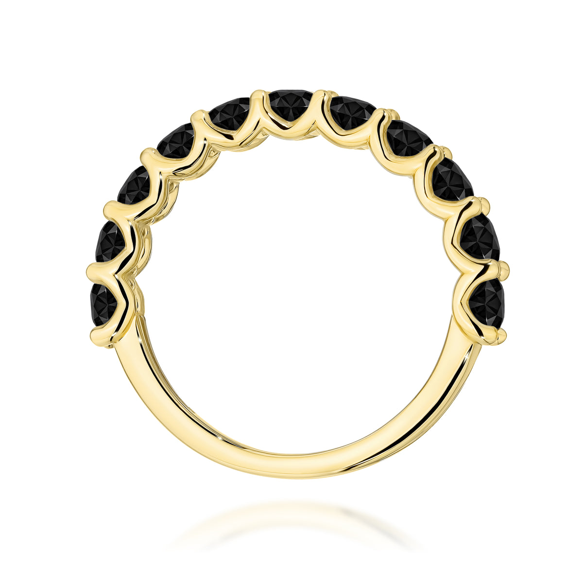 Inel Aur 14K cu Diamante Naturale Negre 1.32 ct