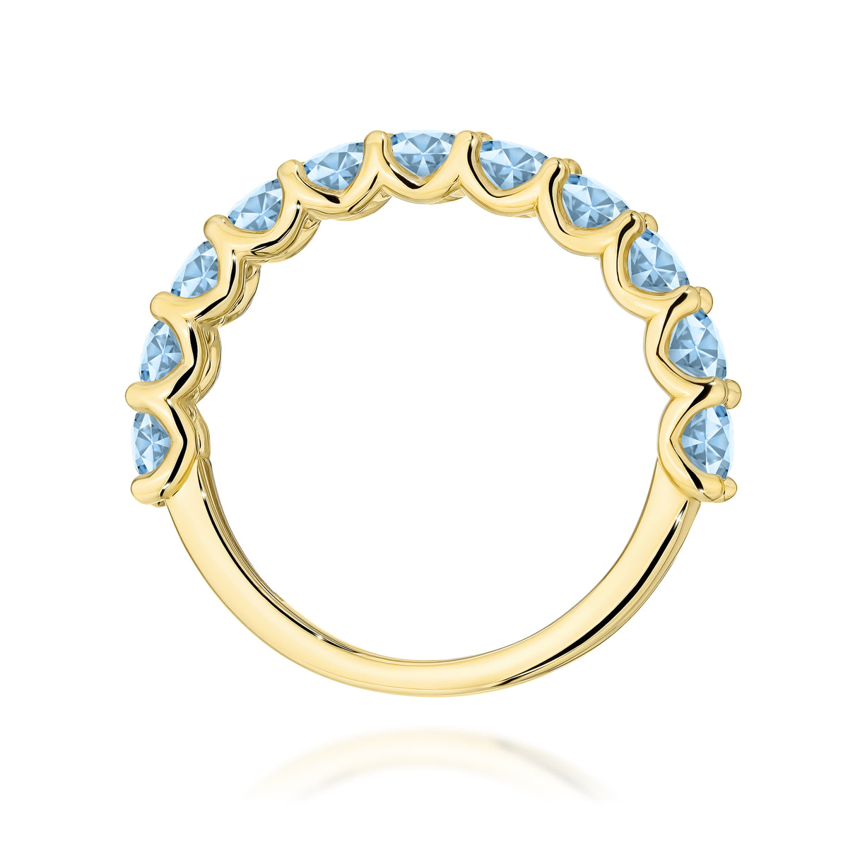 Inel Aur 14K cu Diamante Albastre de Laborator 1.10 ct
