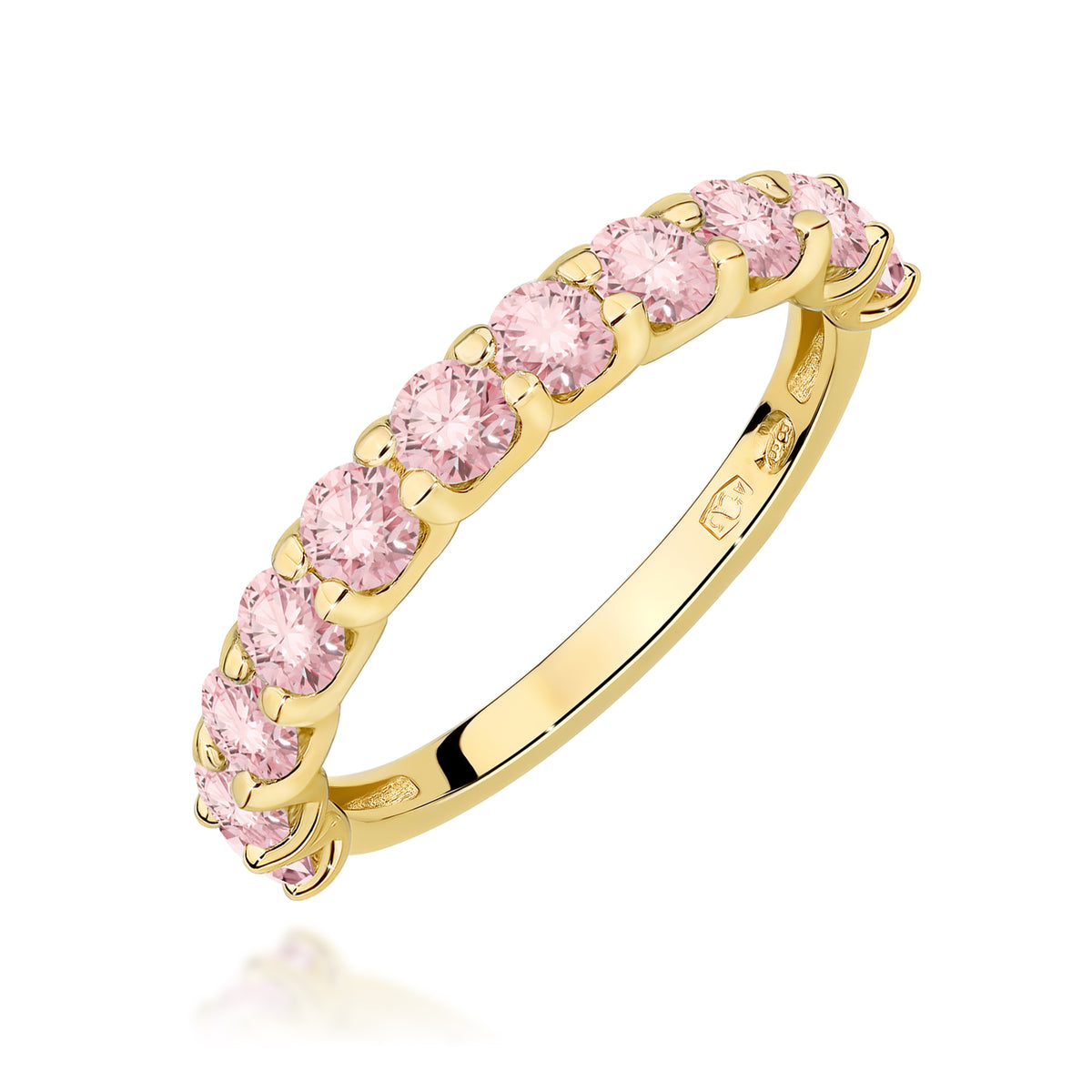 Inel Aur 14K cu Diamante Roz de Laborator 1.10 ct