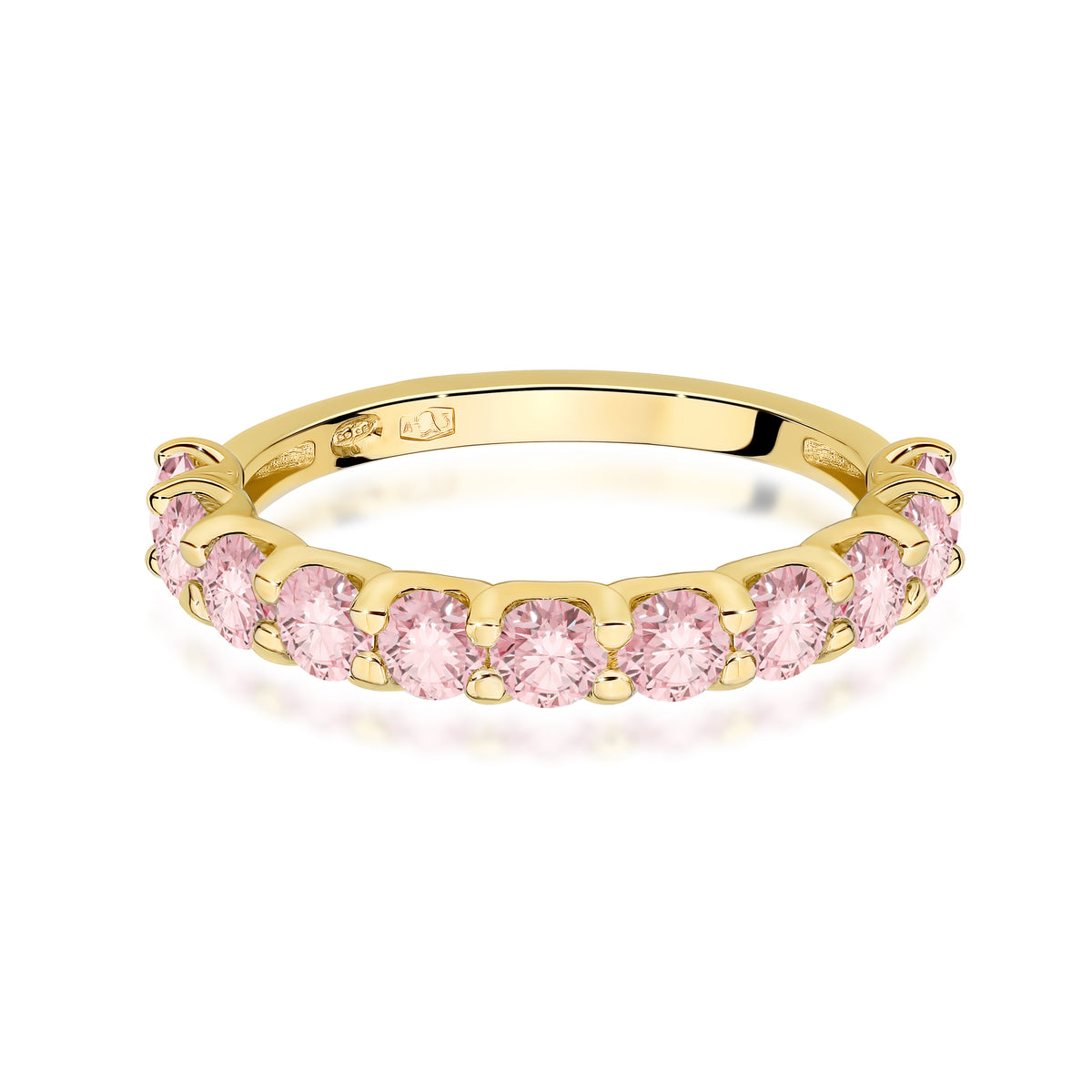 Inel Aur 14K cu Diamante Roz de Laborator 1.10 ct