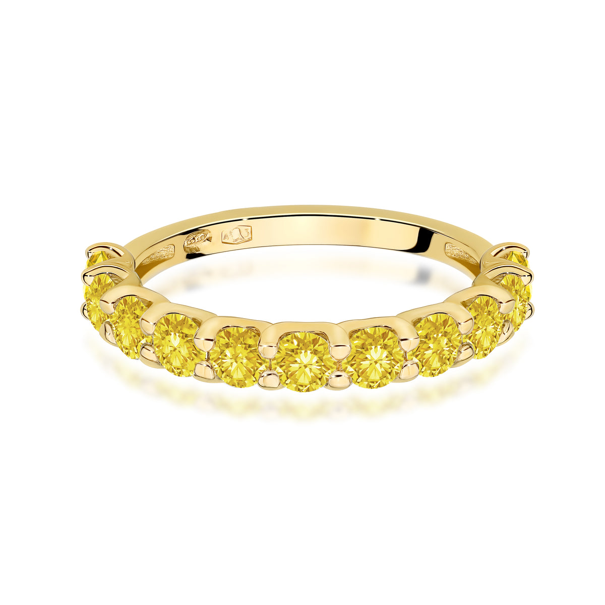 Inel Aur 14K cu Diamante Galbene de Laborator 1.10 ct