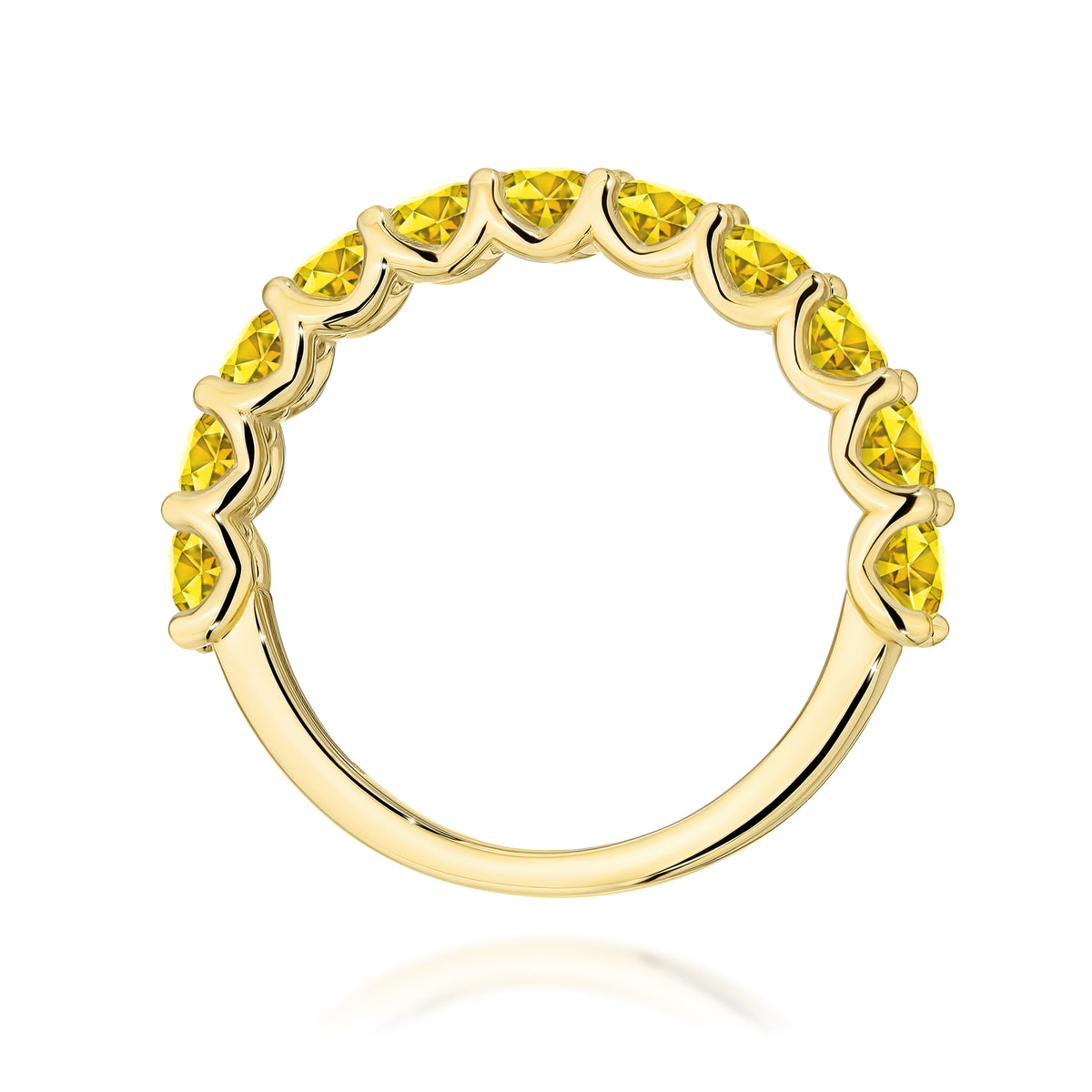 Inel Aur 14K cu Diamante Galbene de Laborator 1.10 ct