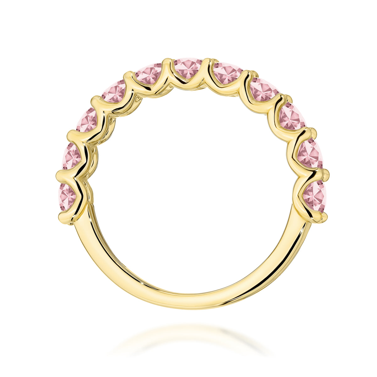 Inel Aur 9K cu Diamante Roz de Laborator 1.10 ct