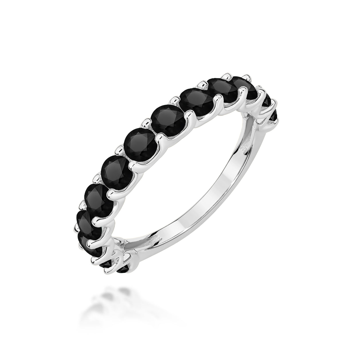Inel Aur 9K cu Diamante Naturale Negre 1.56 ct