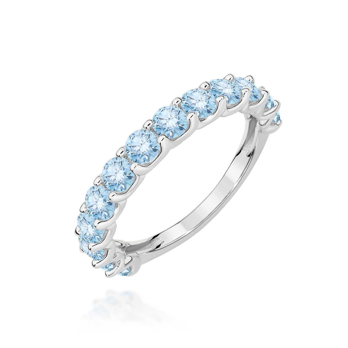 Inel Aur 9K cu Diamante Albastre de Laborator 1.30 ct