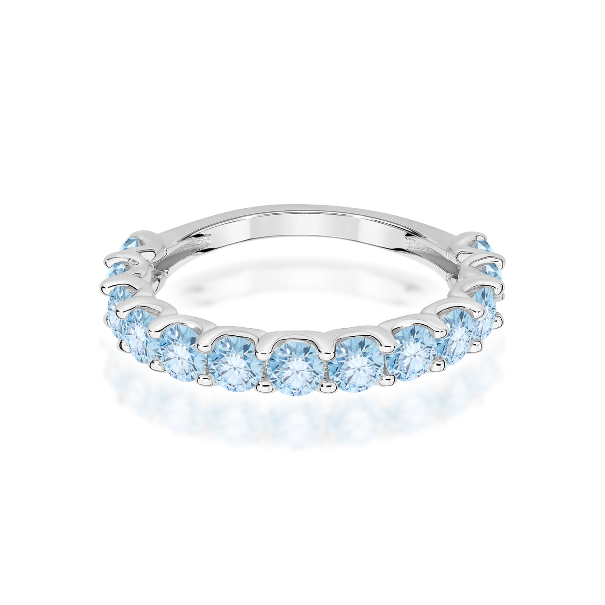 Inel Aur 9K cu Diamante Albastre de Laborator 1.30 ct