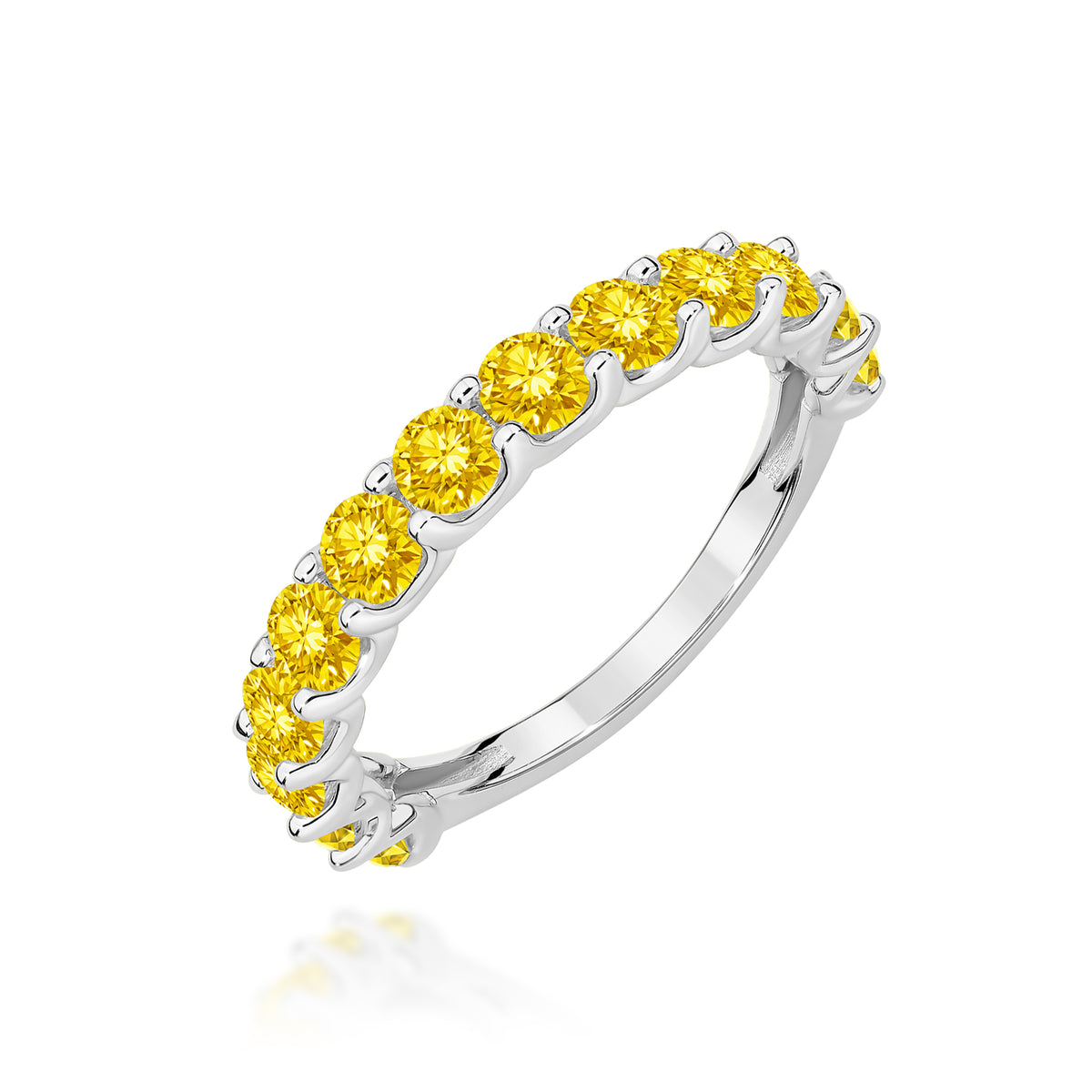 Inel Aur 9K cu Diamante Galbene de Laborator 1.30 ct
