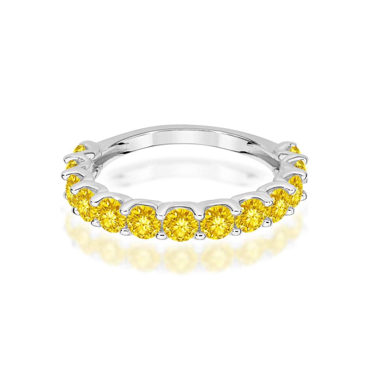 Inel Aur 9K cu Diamante Galbene de Laborator 1.30 ct