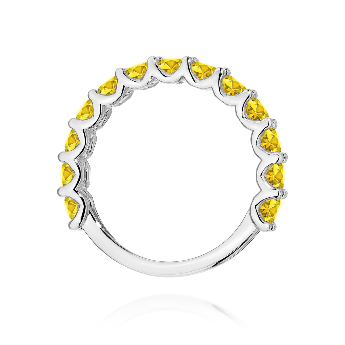 Inel Aur 9K cu Diamante Galbene de Laborator 1.30 ct