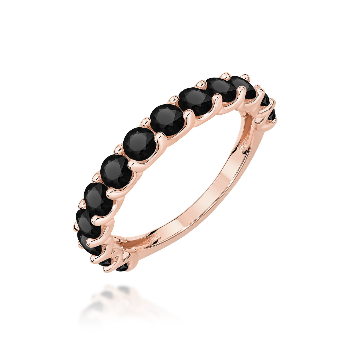 Inel Aur 14K cu Diamante Naturale Negre 1.56 ct