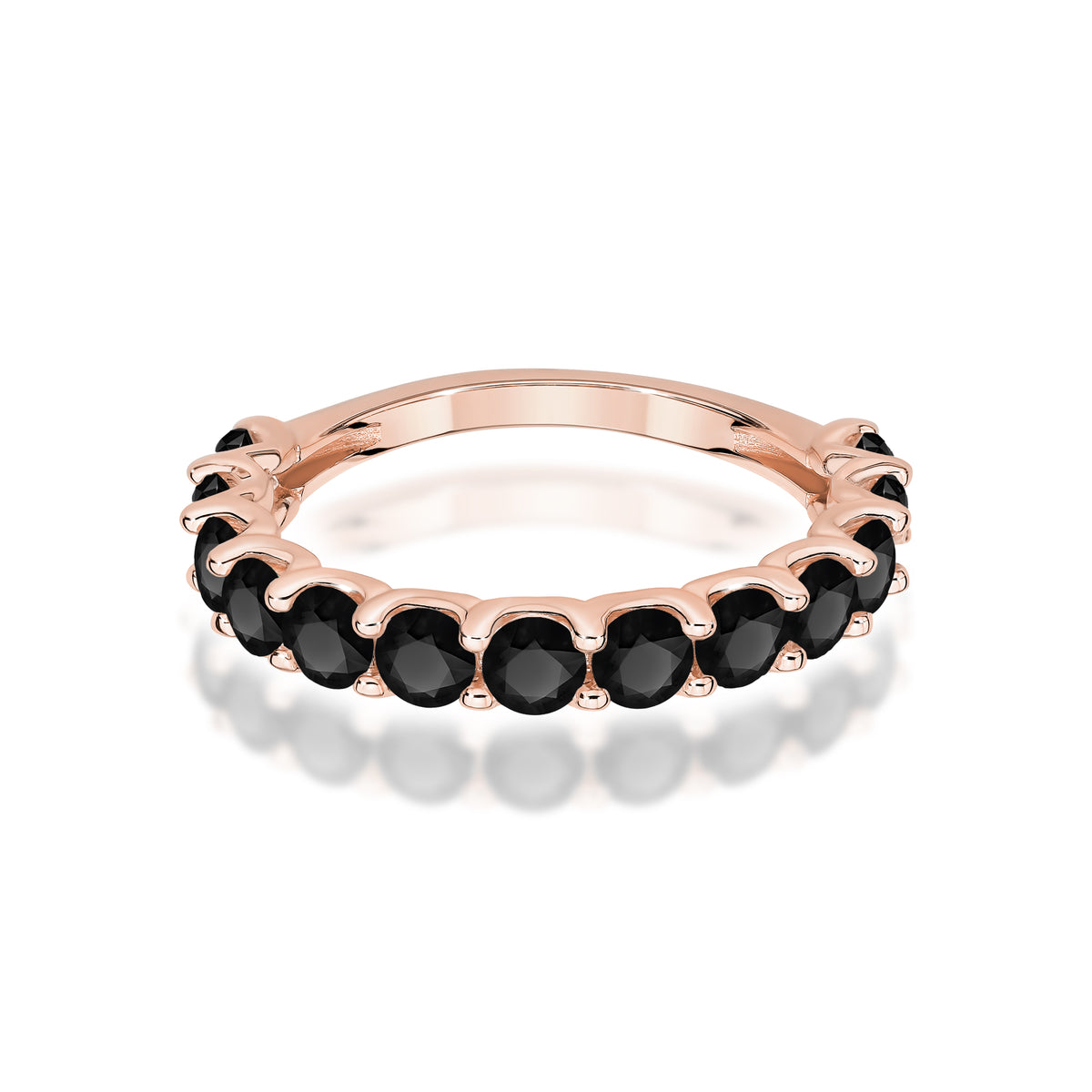 Inel Aur 14K cu Diamante Naturale Negre 1.56 ct