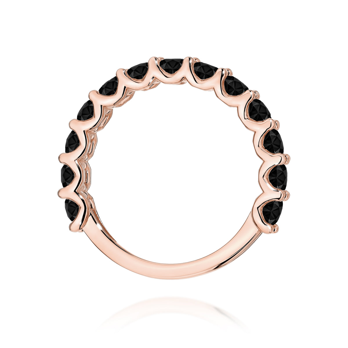 Inel Aur 14K cu Diamante Naturale Negre 1.56 ct