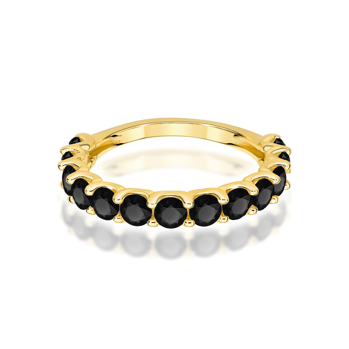 Inel Aur 9K cu Diamante Naturale Negre 1.56 ct