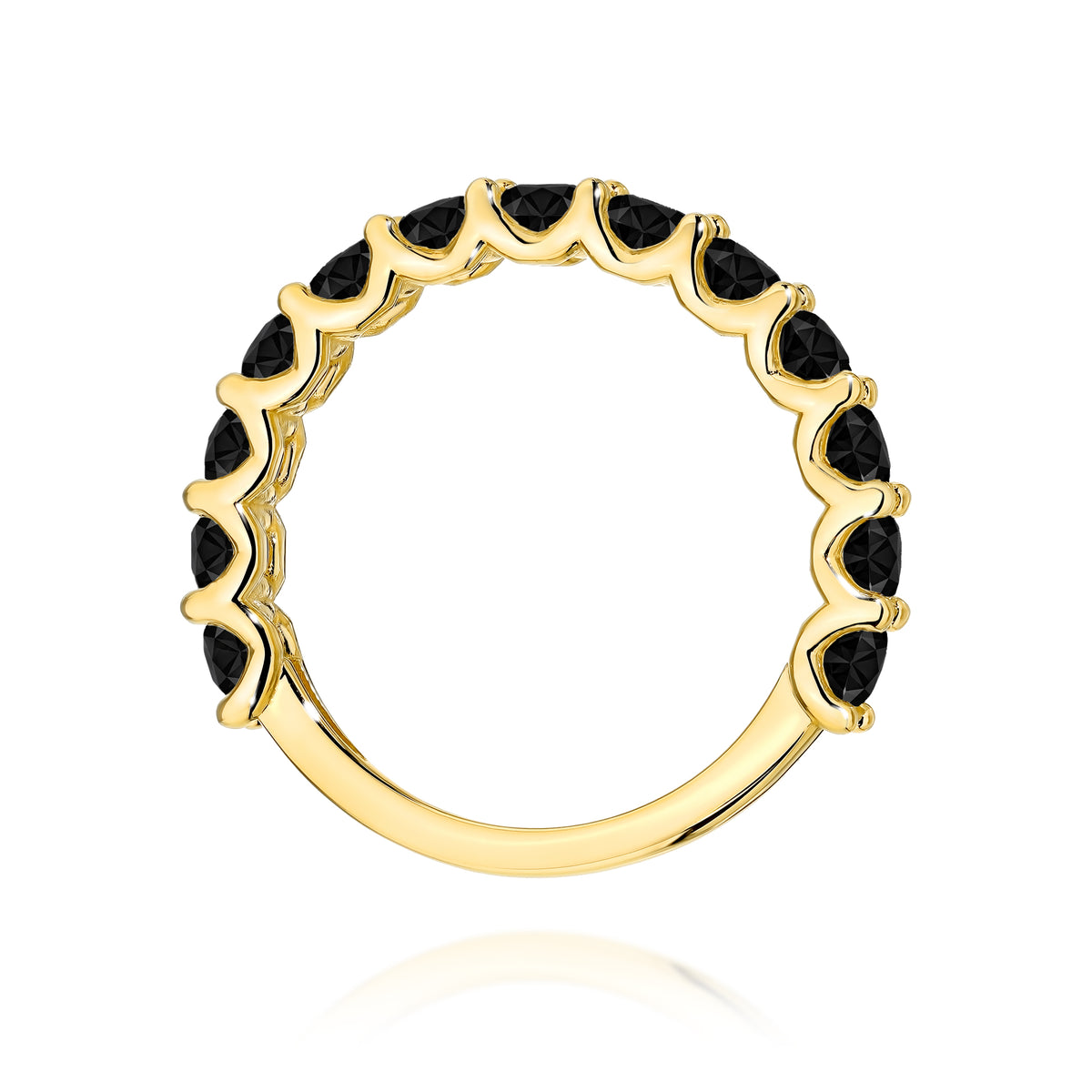 Inel Aur 9K cu Diamante Naturale Negre 1.56 ct