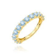 Inel Aur 9K cu Diamante Albastre de Laborator 1.30 ct