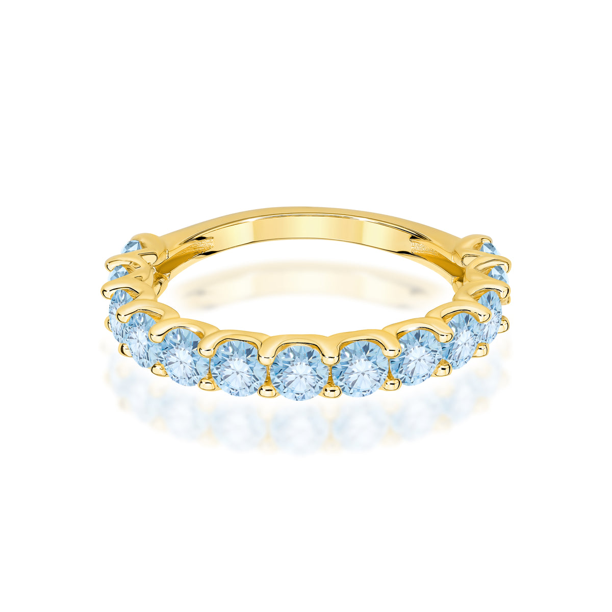 Inel Aur 9K cu Diamante Albastre de Laborator 1.30 ct