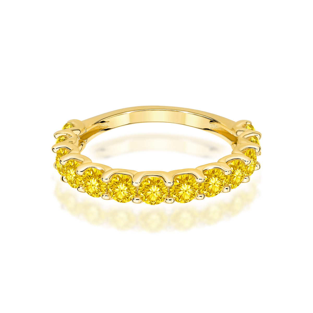 Inel Aur 9K cu Diamante Galbene de Laborator 1.30 ct
